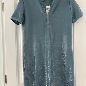 Ralph Lauren Gray Polo Collar Casual Mini Dress